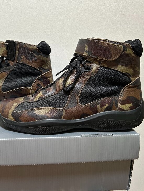 Men\'s Size 10 PRADA High Top Camouflage Sneakers main image 7